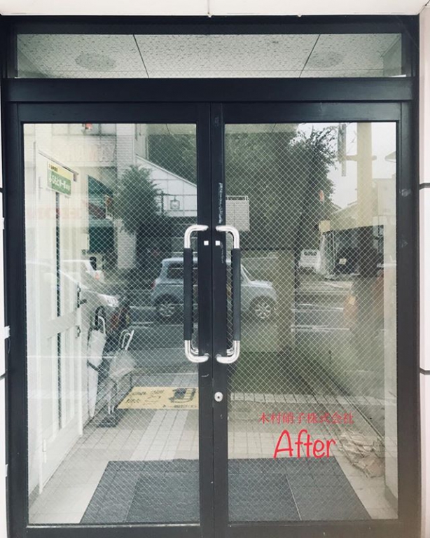 店舗ドア ガラス修理